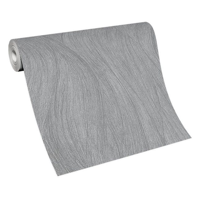Bild von Erismann Vliestapete Muster Struktur Welle Anthrazit Silber Metallic 10317-47 Evolution