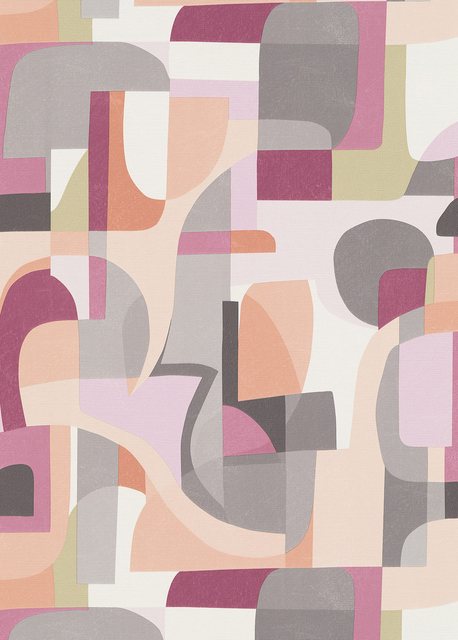Bild von Erismann Vliestapete »Vliestapete FRAGMENT«, abstrakt-Retro-kontrastfarbene Details-colorblocking-mehrfarbig-geometrisch, Phthalate frei