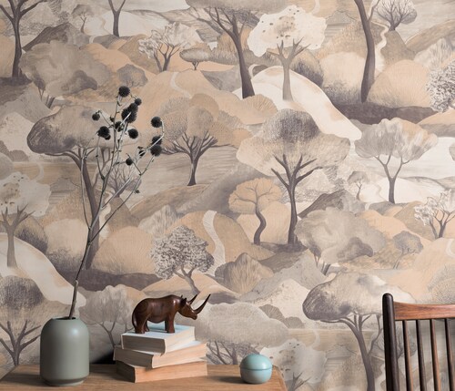 Bild von Erismann Vliestapete »Vliestapete VIEW«, Ton-in-Ton-botanisch-Wald-asiatisch-mehrfarbig, Phthalate frei