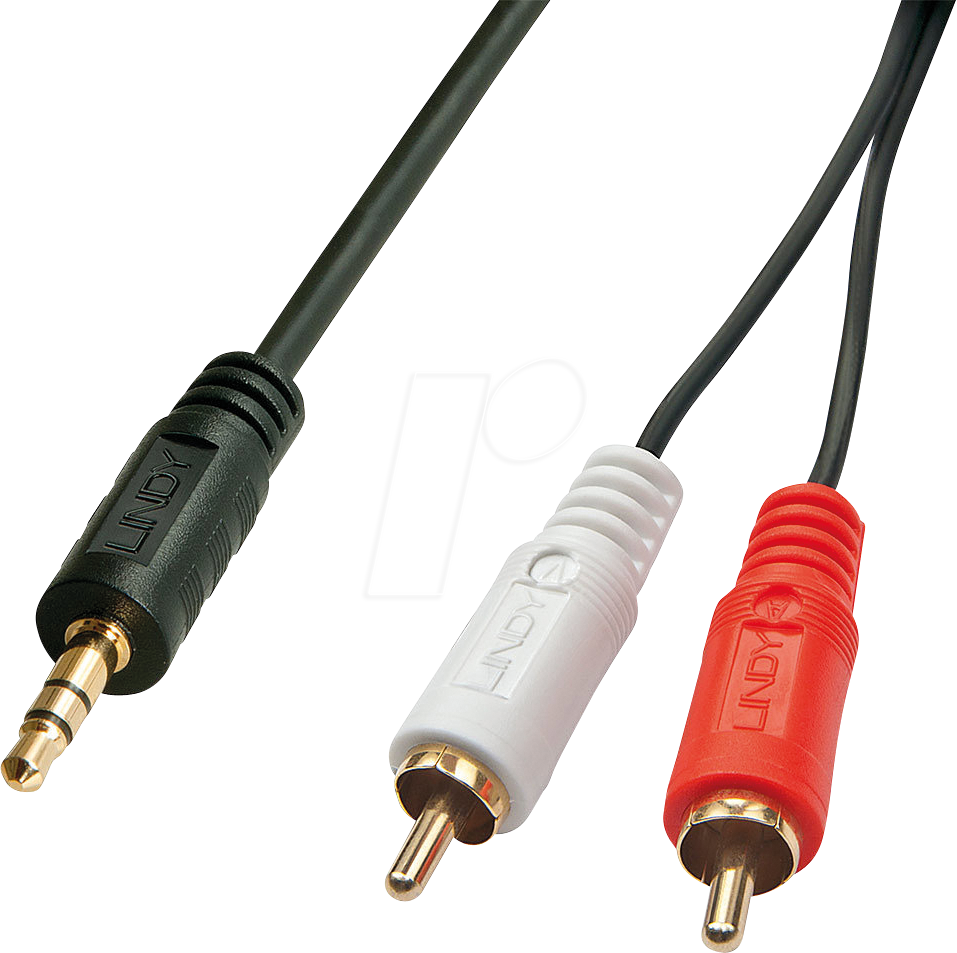 Bild von Lindy LINDY 35680 Cinch / Klinke Audio Anschlusskabel [2x Cinch-Stecker - 1x Audio- & Video-Kabel, (100.00 cm)