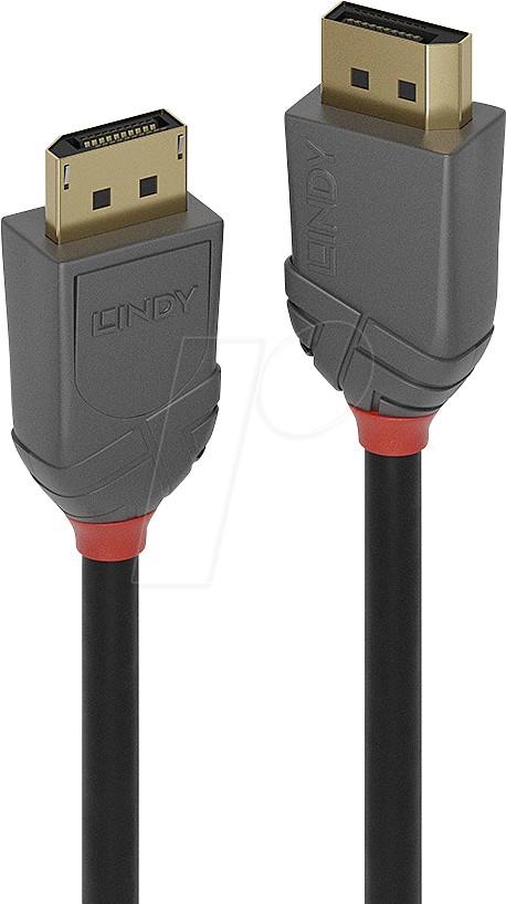 Bild von Lindy Anthra Line - DisplayPort-Kabel - DisplayPort (M) bis DisplayPort (M) - DisplayPort 1,1 - 15,0m - rund, 1920 x 1200 (WUXGA) Support - Schwarz (36487)