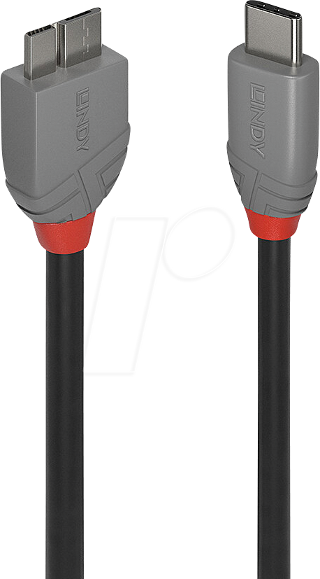 Bild von LINDY USB-Kabel USB 3.2 Gen1 (USB 3.0 / USB 3.1 Gen1) USB-C® Stecker, USB-Micro-B 3.0 Stecker 1.00m
