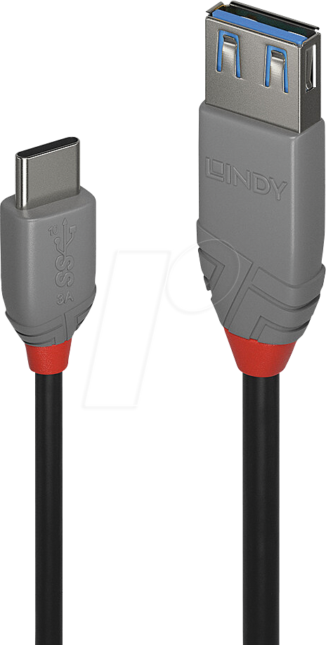 Bild von Lindy Black Line - USB-Kabel - USB-C (M) bis USB Typ A (W) - USB 3,1 Gen 2 - 15 cm (36895)