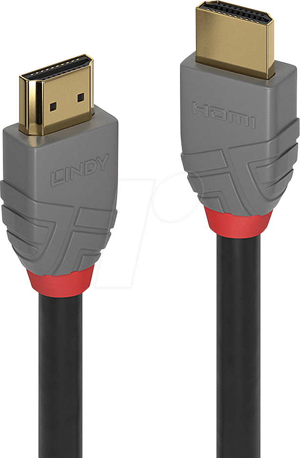 Bild von Lindy Anthra Line - HDMI mit Ethernetkabel - HDMI (M) bis HDMI (M) - 5,0m - Dreifachisolierung - Schwarz - rund, 4K Unterstützung (36965)