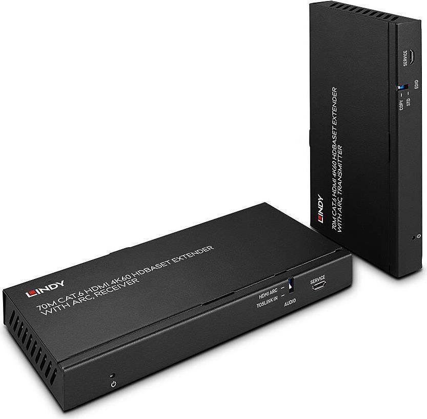 Bild von Lindy 70m Cat.6 HDMI 4K60, Audio, IR & RS-232 HDBaseT Extender mit ARC Verlängert HDMI- und ARC-Signale über HDBaseT auf bis zu 70m (38349)