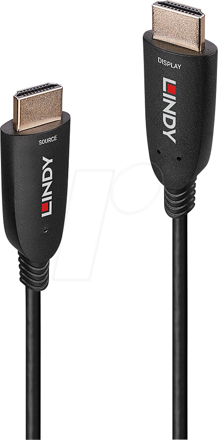 Bild von Lindy - HDMI-Kabel - HDMI männlich zu HDMI männlich - 40,0m - Glasfaser - Schwarz - unterstützt 8K 60 Hz (7680 x 4320), unterstützt 4K 120 Hz (3840 x 2160), Hybrid (38514)