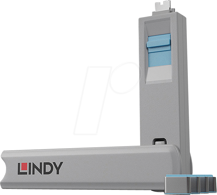 Bild von LINDY 40465 - USB-C-Port Schloss (1x Schlüssel, 4x Schlösser), blau