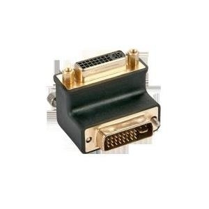 Bild von Lindy 90° Adapter Down - DVI-Adapter - DVI-I (M) - DVI-I (W) - geformt, Flügelschrauben (41252)