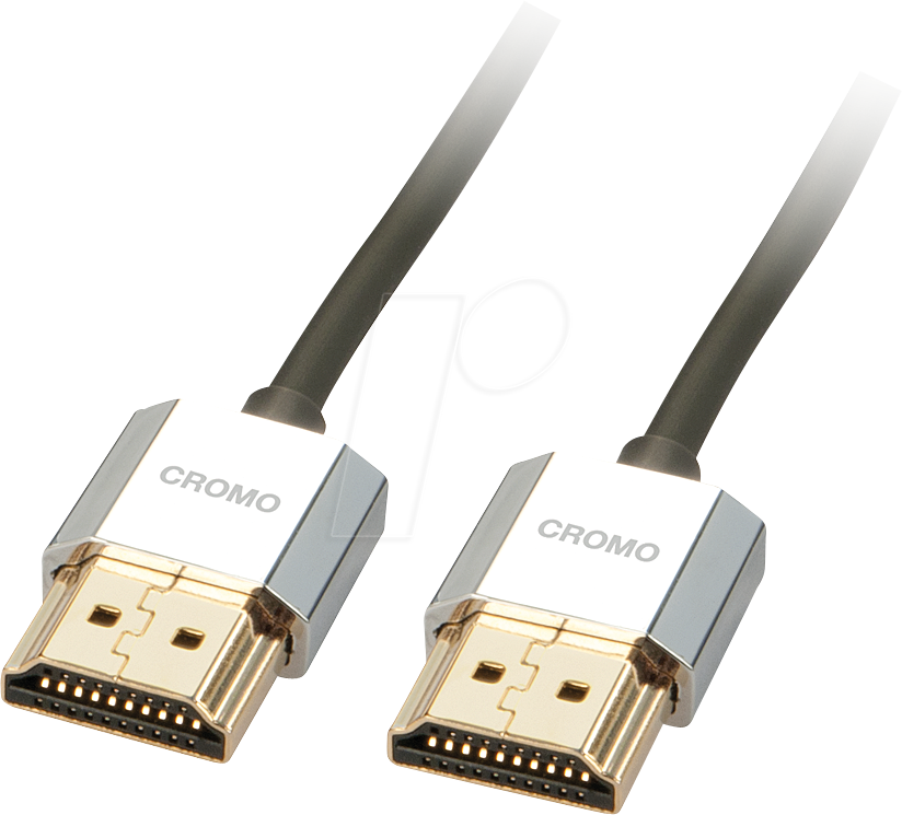 Bild von LINDY 41670 - HDMI-Kabel 2.0 CROMO Slim High Speed 0.5 Meter Ethernet, Slimline-Design, 4K@60Hz HDMI 2.0 18G 3D 1080p HDCP 2.2 HDR ARC CEC, ATC-getestet, TV OLED, Monitor, Xbox PS4 PS5 Soundbar
