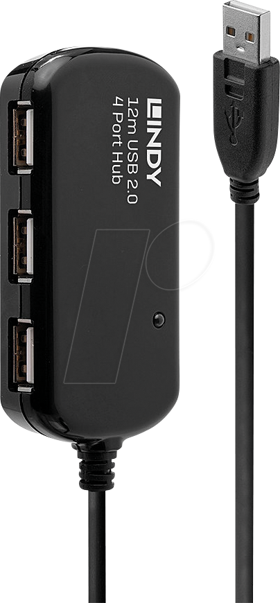 Bild von Lindy USB2.0 Active Extension Pro 4 Port Hub - Hub - 4 x USB2.0 - Desktop (42783)