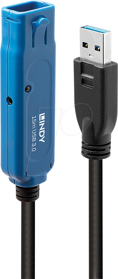 Bild von Lindy Pro - USB-Verlängerungskabel - USB Type A (M) bis USB Type A (W) eingerastet - USB 3.1 Gen1 - 15 m - aktiv