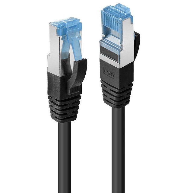 Bild von 1.00m Lindy Cat. 6a Patchkabel S/FTP PiMF RJ45 Stecker auf RJ45 Stecker Schwarz doppelt geschirmt / LSOH
