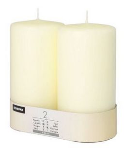 Bild von PAPSTAR Stumpenkerze Pillar Candles, Ivory, Ø 80 Mm, L100, With Flat Head, 2 Pieces