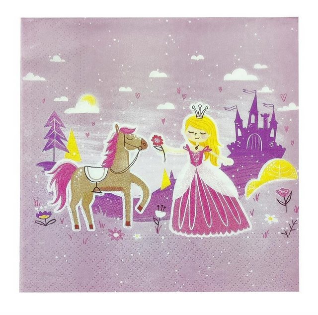 Bild von PAPSTAR Papierserviette 20 Servietten 33 x 33 cm, "Prinzessin", (Set, 20 St., Papierservietten), Prinzessinnenparty Prizessin Princess Party Feier Mottoparty