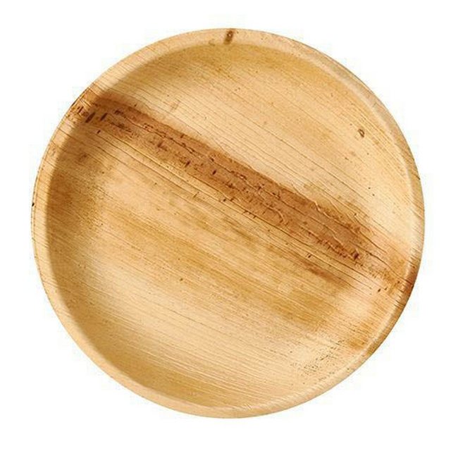 Bild von Einwegteller Papstar pure, ø 230 mm, 25 Stk., kompostierbar, hitzebeständig, individuelle Optik, aus Palmblatt, hellbraun