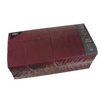 Bild von PAPSTAR Servietten, 400 x 400 mm, 3-lagig, bordeaux 1/4 Falz, Tissue, eingeschweißt - 1 Stück (82567)
