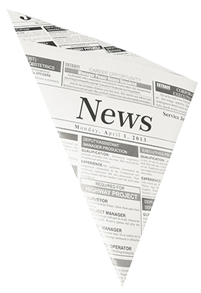 Bild von Papstar, Einweggeschirr, Spitztüte "Newsprint", 325 x 230 x 230 mm aus Pergament-Ersatz, 40 g/qm, Füllinhalt: 250 g (1000 x)