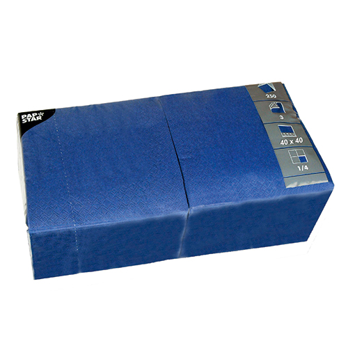 Bild von Servietten, 3-lagig 1/4-Falz 40 cm x 40 cm dunkelblau (Karton)