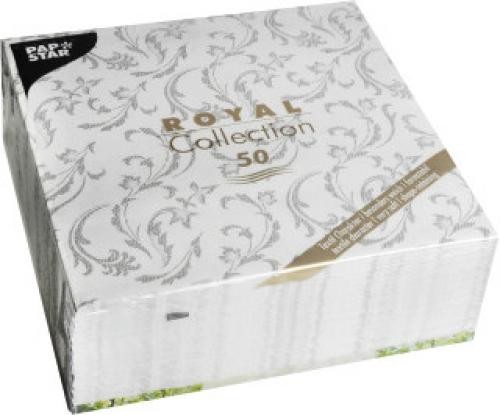 Bild von Papstar, 50 Servietten "ROYAL Collection" 1/4-Falz 40 cm x 40 cm grau "Damascato", #85005