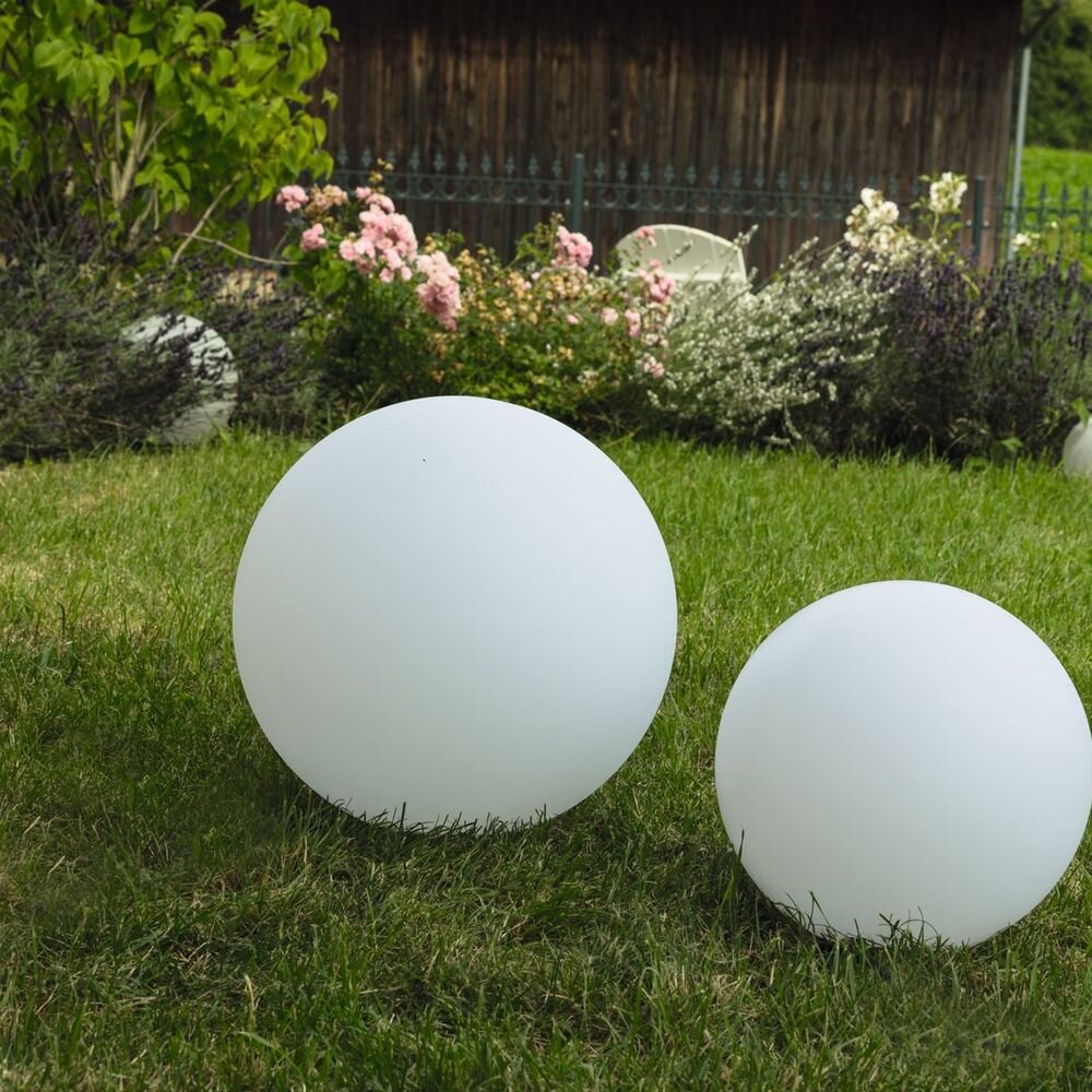 Bild von Heitronic 35952 Mundan Gartenleuchte Kugel LED, Energiesparlampe E27 15W Weiß