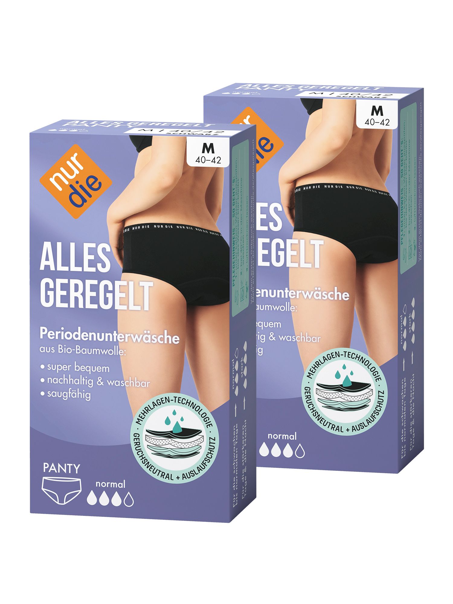 Bild von NUR DIE Doppelpack Periodenunterwäsche Alles Geregelt Panty normal - schwarz - Größe 48-50