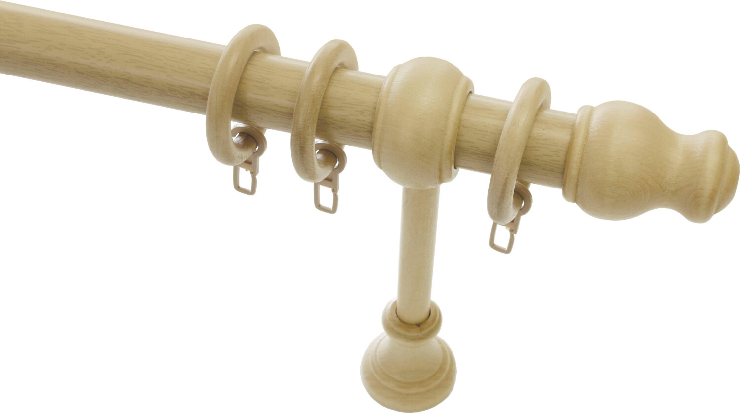 Bild von Gardinenstange GARDINIA "Set Holz" Gr. 1, beige (natur), L:120cm Ø:28mm, Holz, Gardinenstangen, 1-Lauf