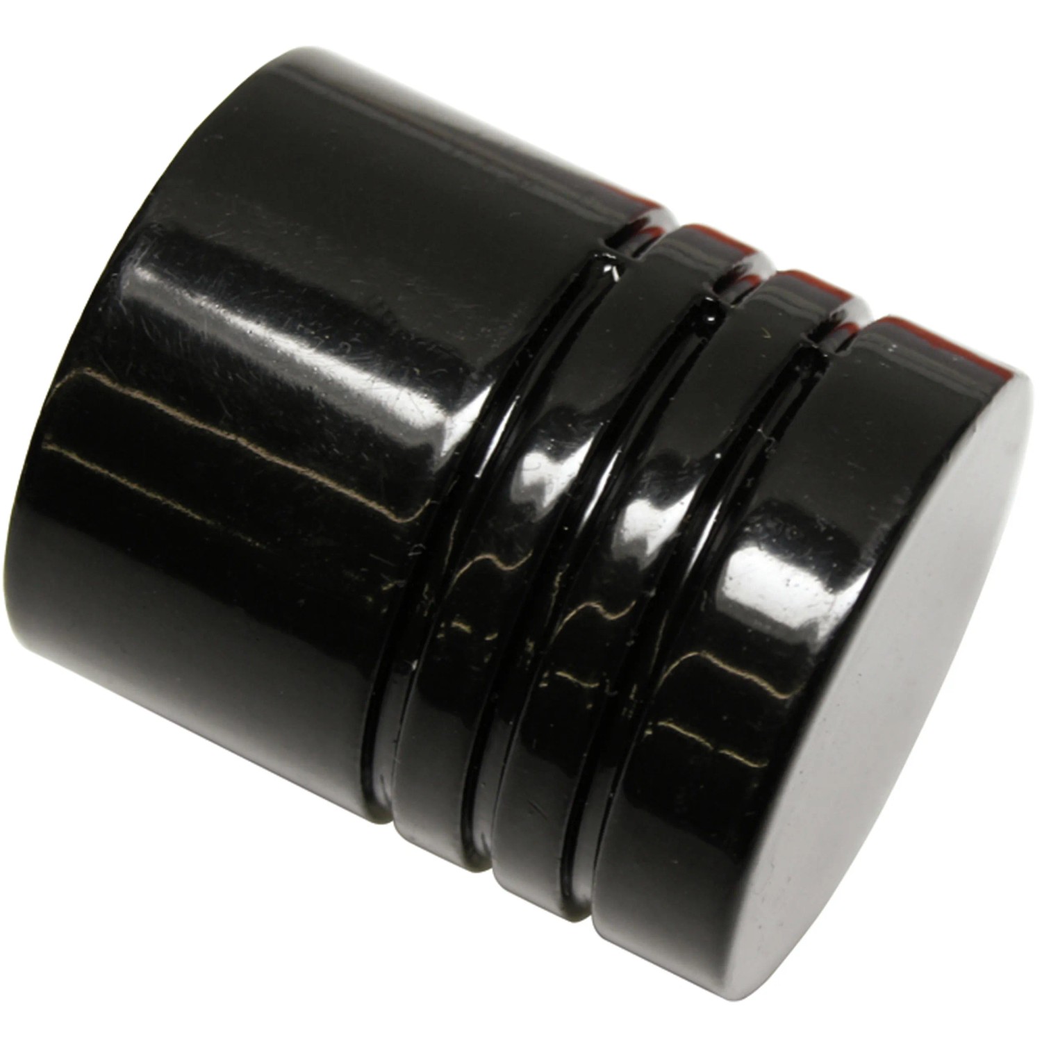 Bild von GARDINIA Endknöpfe für Gardinenstangen, 2 x Endstück Zylinder, Serie Chicago, Metall, Schwarz, Durchmesser 20 mm