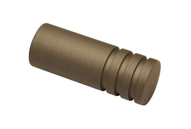 Bild von Gardinia Endstück Zylinder, 2 x Endknopf, Metall, Cappuccino, für Gardinentechnik Ø 19 mm