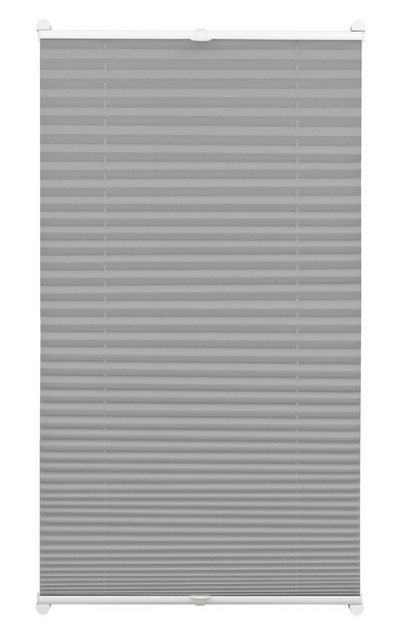 Bild von GARDINIA EASYFIX Plissee ohne Bohren, Zum Klemmen, Blickdichtes Falt-Rollo, Inkl. aller Montage-Teile, 2 Bedienschienen, Schiefer, 65 x 130 cm