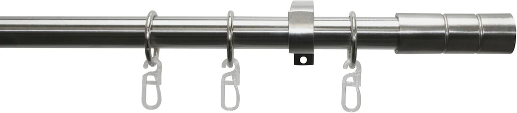 Bild von Gardinenstange GARDINIA "Set Metall" Gr. 1, silber (edelstahlfarben), L:120cm, Gardinenstangen, 1-Lauf