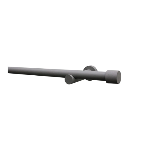 Bild von Schöner Wohnen Gardinenstangenset Mira 1-Lauf 25 mm Grau 230 cm FSC®