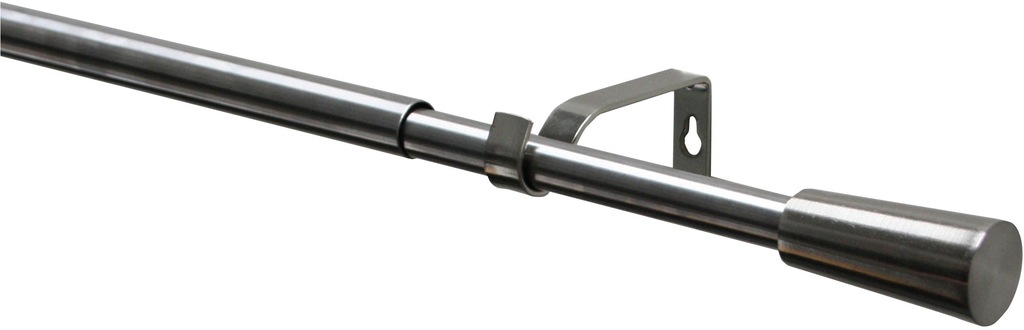 Bild von Gardinenstange GARDINIA "Gardinenstangen Set Kos", silber (edelstahl, optik), Ø:19mm, Metall, Gardinenstangen, mit Bohren, Schrauben, Wandmontage, Metall, Kegel, Ø 19/16 mm