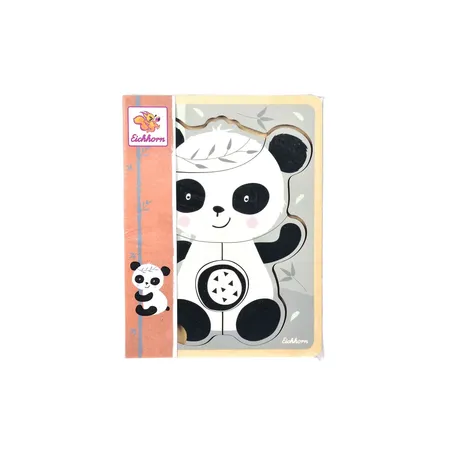 Bild von Eichhorn - Puzzle mit Pandamotiv, Konturenpuzzle aus 6 Teilen, 15x20 cm, aus Holz, ab 1 Jahr