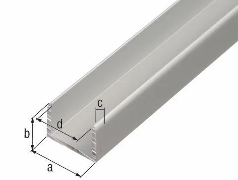 Bild von Alberts 030920 U-Profil | selbstklemmend | Aluminium, silberfarbig eloxiert | 1000 x 24,6 x 24 mm