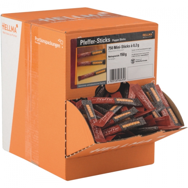 Bild von Hellma Pfeffersticks 750 Stück 0,2 g – Praktische Würze für Gastronomie & Catering