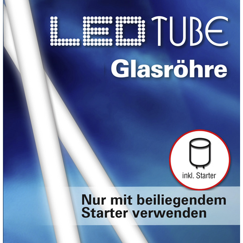 Bild von NÄVE LED-Leuchtröhre, 24 W, fest verbaut, 4000 K, neutralweiß, 2400 lm - transparent