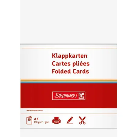 Bild von Brunnen 105125300 Klappkarte Universalpapier, A6, 10 Stück, weiß