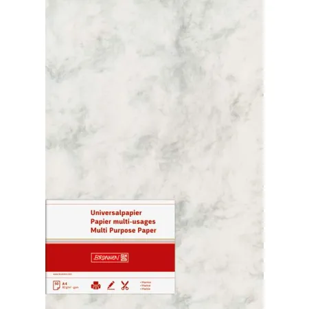 Bild von BRUNNEN Multifunktionspapier Universalpapier Marmor | A4, 160 g/m², grau, 25 Blatt