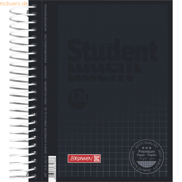 Bild von 5x Brunnen, Heft + Block, Collegblock Student Premium (A6, Kariert, Kein Einband)