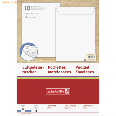 Bild von Brunnen Luftpolstertasche Größe 4/D weiß Innenmaß: 18x26,5cm VE=2 Stüc