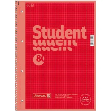Bild von BRUNNEN Collegeblock Collegeblock A4 90 g/m² 80 Blatt red Block Spiralbindung 10-67928123, satiniertes Papier