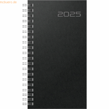 Bild von Rido, Agenda, Taschenkalender Timing 2 9,3x17,2cm 1 Woche/2 Seiten Balacron schwarz 2025 (Deutsch)