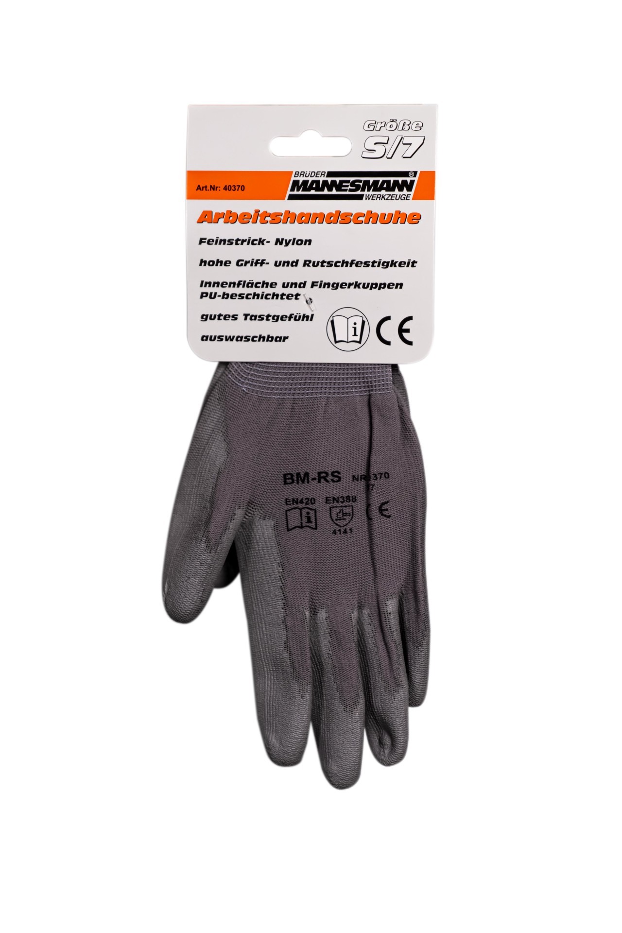 Bild von MANNESMANN Arbeitshandschuhe Gr. 7 Schutzhandschuh Grau  M40370