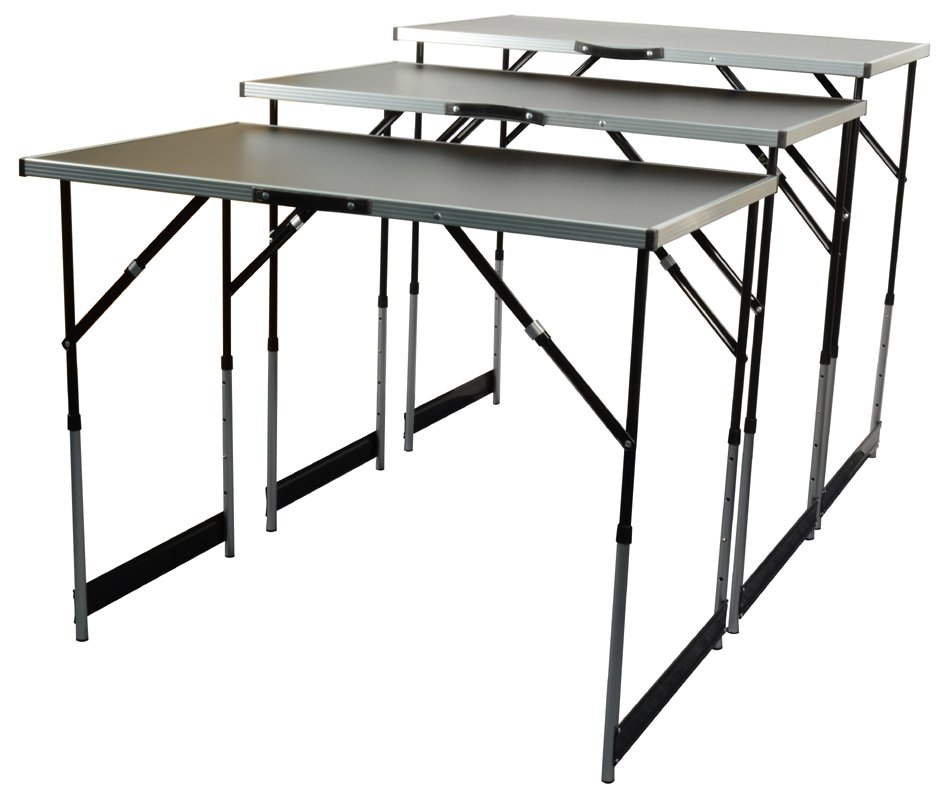 Bild von BRÜDER MANNESMANN Multifunktionstisch, 3er Set 2,7 mm dicke MDF E1 Platte, Tischrahmen aus Aluminium, - 1 Stück (M70113)