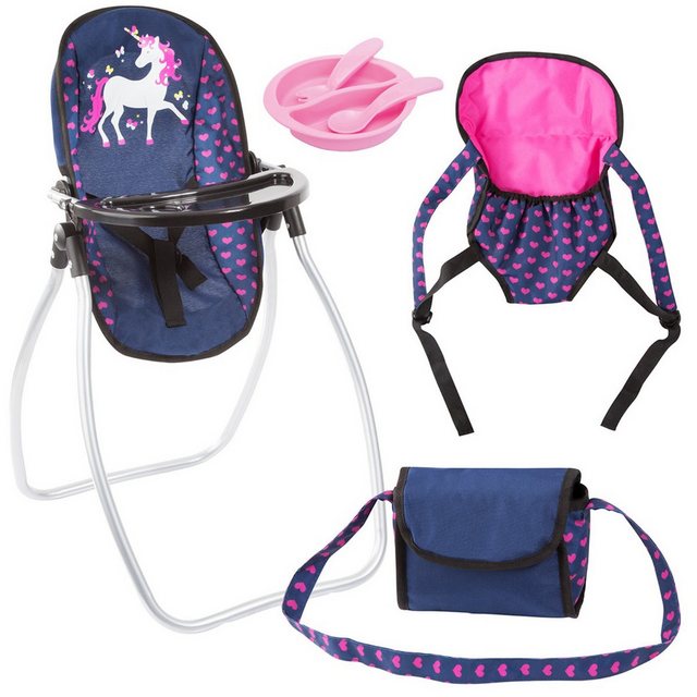 Bild von Bayer Design Puppenhochstuhlset Vario Set 9 in 1 blau/rosa