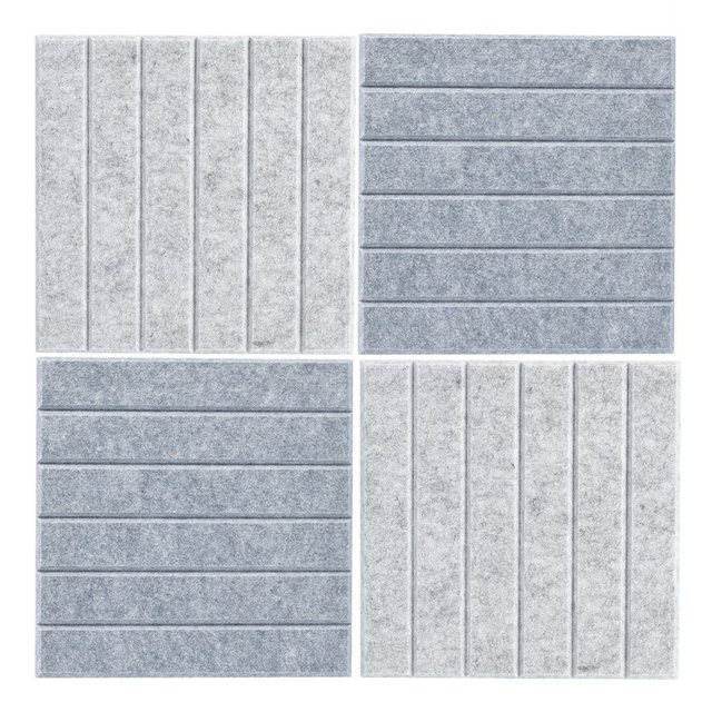 Bild von Zeller Present Pinnwand Pinboard-Set, 4-tlg., Filz, hellgrau/
