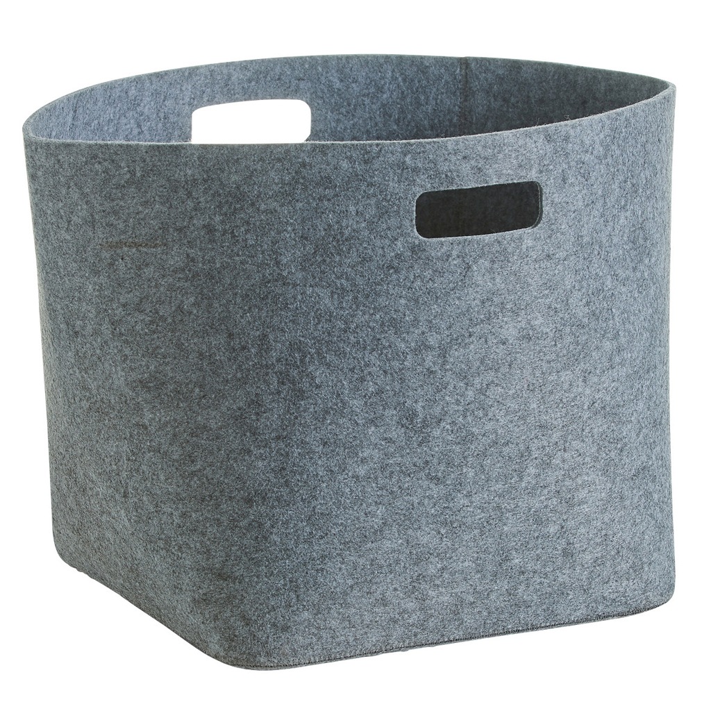 Bild von Aufbewahrungskorb ZELLER PRESENT, grau, B:32cm H:32cm T:32cm, Filz, Aufbewahrungsboxen, rund