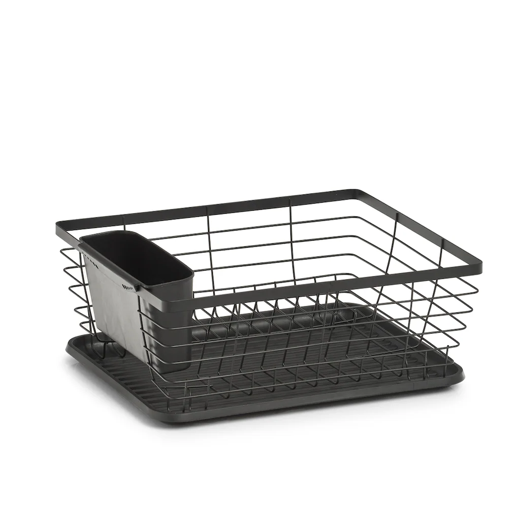 Bild von Zeller Present Küchenorganizer-Set Geschirrabtropfständer, Metall/Kunststoff, schwarz, 37 x 30,5 x 14,5 cm