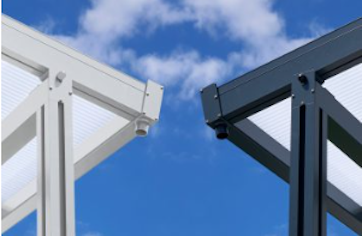 Bild von Gutta Terrassendachsystem Premium weiß/anthrazit 1014 x 306 cm Polycarbonat klar Weiß