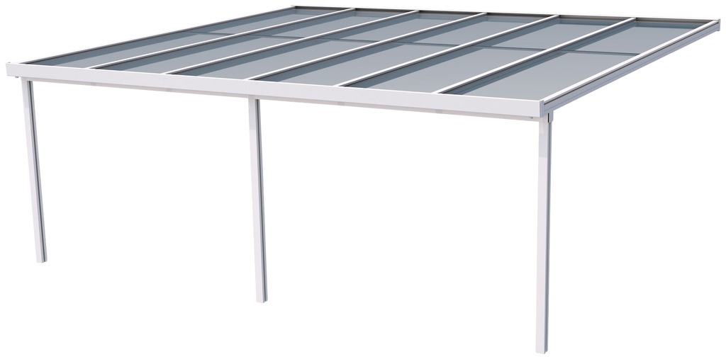 Bild von Gutta Terrassendach Premium | Tiefe 5060 mm | Weiß | Verschiedene Größen & Eindeckungen (Polycarbonat Stegplatten 16 mm bronce, 6110 x 5060 mm)